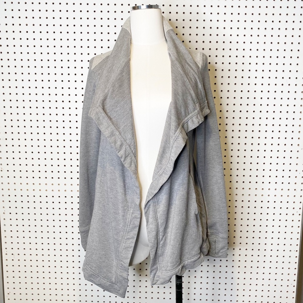 Lululemon | Coast Wrap Open‎ Front Cardigan in Heathered Mod Medium Grey Sz. 4 - Picture 5 of 16